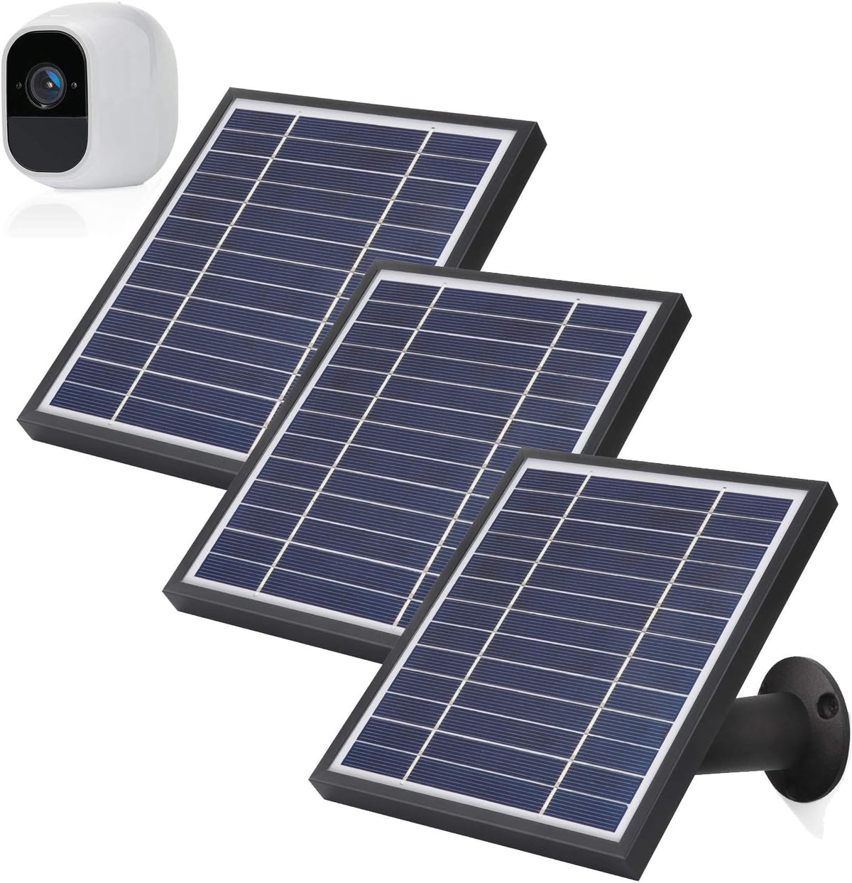 3 Pack Solar Panels for Arlo Pro 2 Camera with 11.8Feet Power Cord and Adjustable Mount V8388