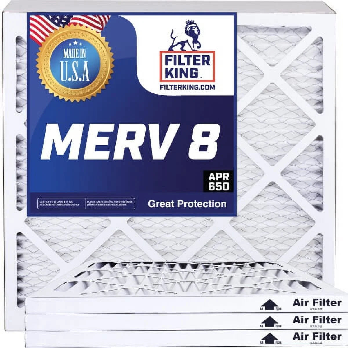 16.5x66x1 MERV 8 Pleated HVAC Air Filter 4-Pack B735