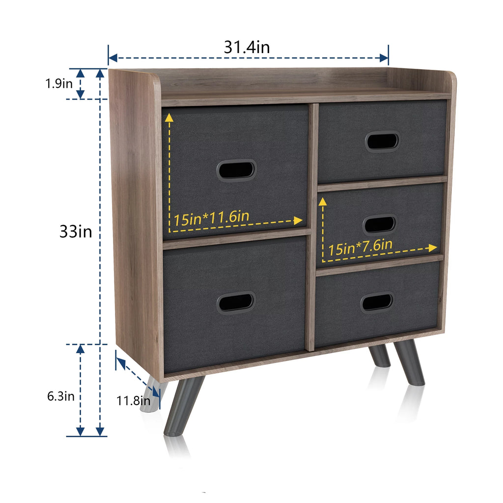 5 Drawer Fabric Dresser Organizer Cabinet K500