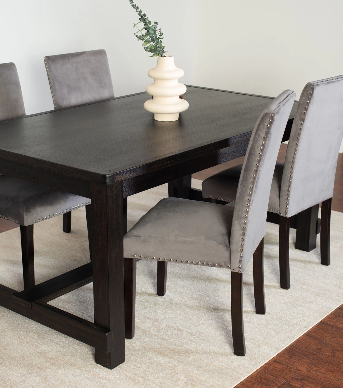 5-Piece Gray Dining Set with Table and 4 Chairs W743