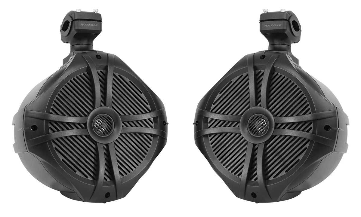 8" Black 600w Marine Wakeboard Tower Speakers with Amplifier Kit G6954