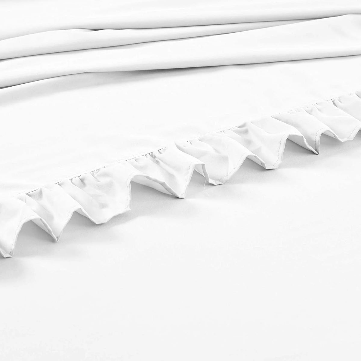White Solid 6 Piece 100% Egyptian Cotton Twin Size Bed Sheet Set V971