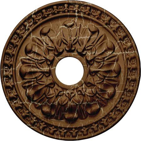 18x22OD x 3 1/2x22ID x 1 3/8x22P Ceiling Medallion, Hand-Painted Smokey Topaz Crackle B836