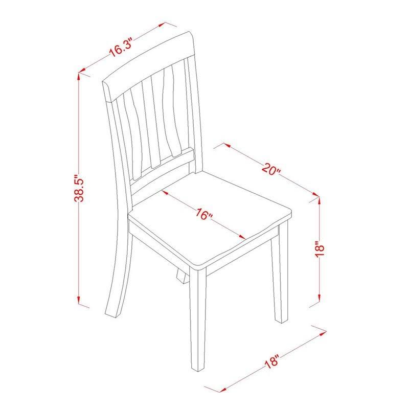 5 Pcs Dining Set with 4 Wood Chairs in Buttermilk Y904