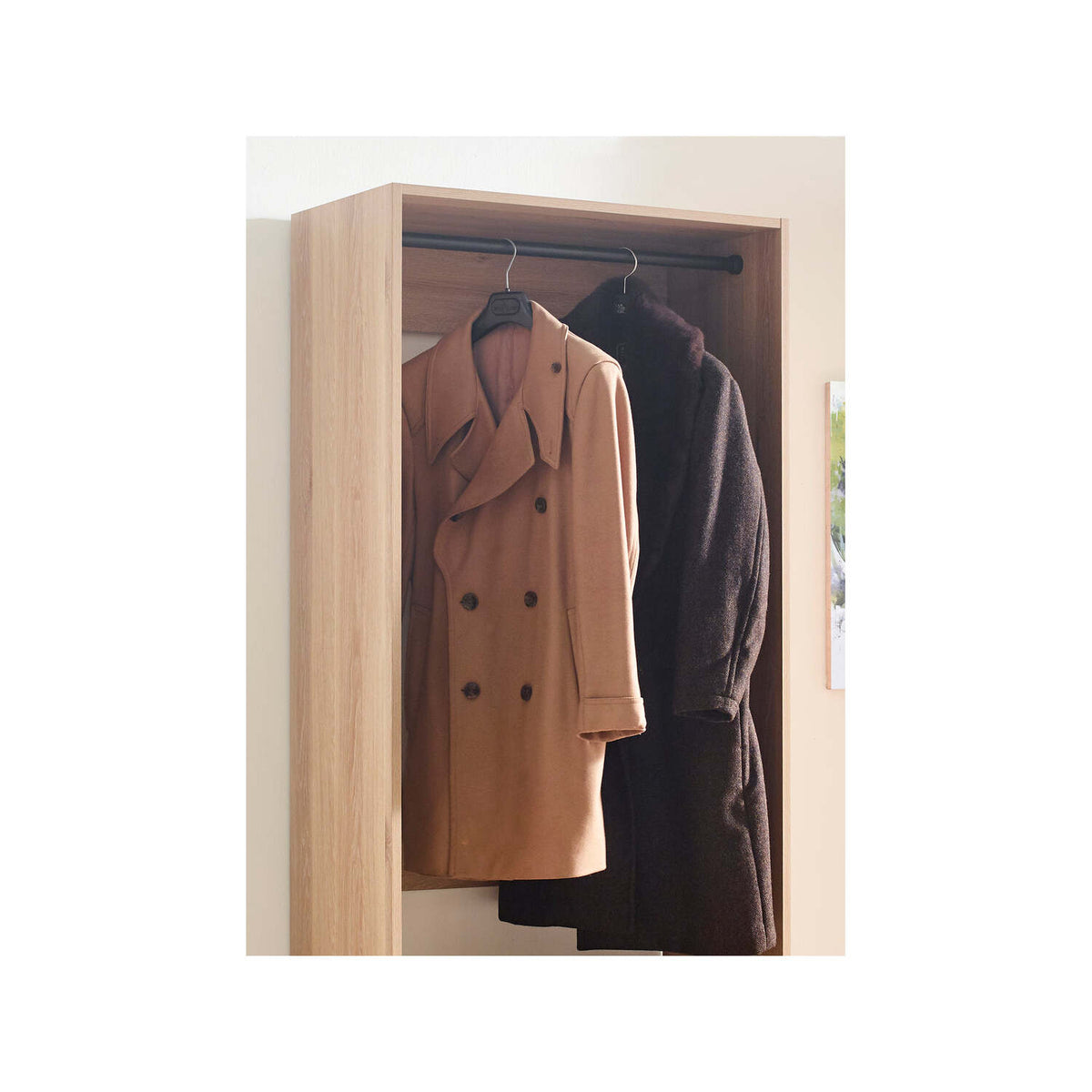 Oak Wood Walk-in Closet with Two Drawers X61996