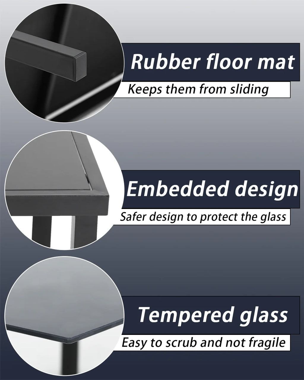 4 Piece Patio Conversation Set with Tempered Glass Tabletop Black L41261