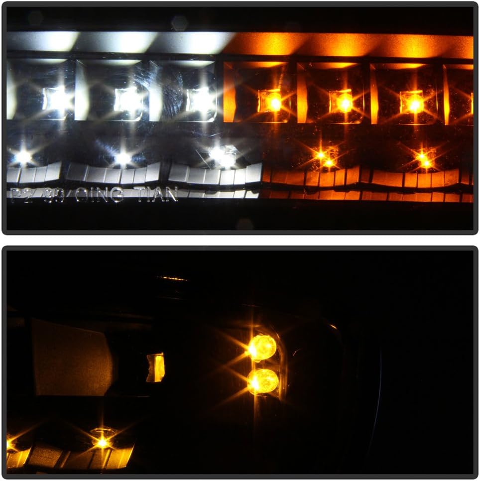 Black 1999-2006 GMC Sierra Yukon XL Headlights LED Parking Bumper Signal Lights S632325