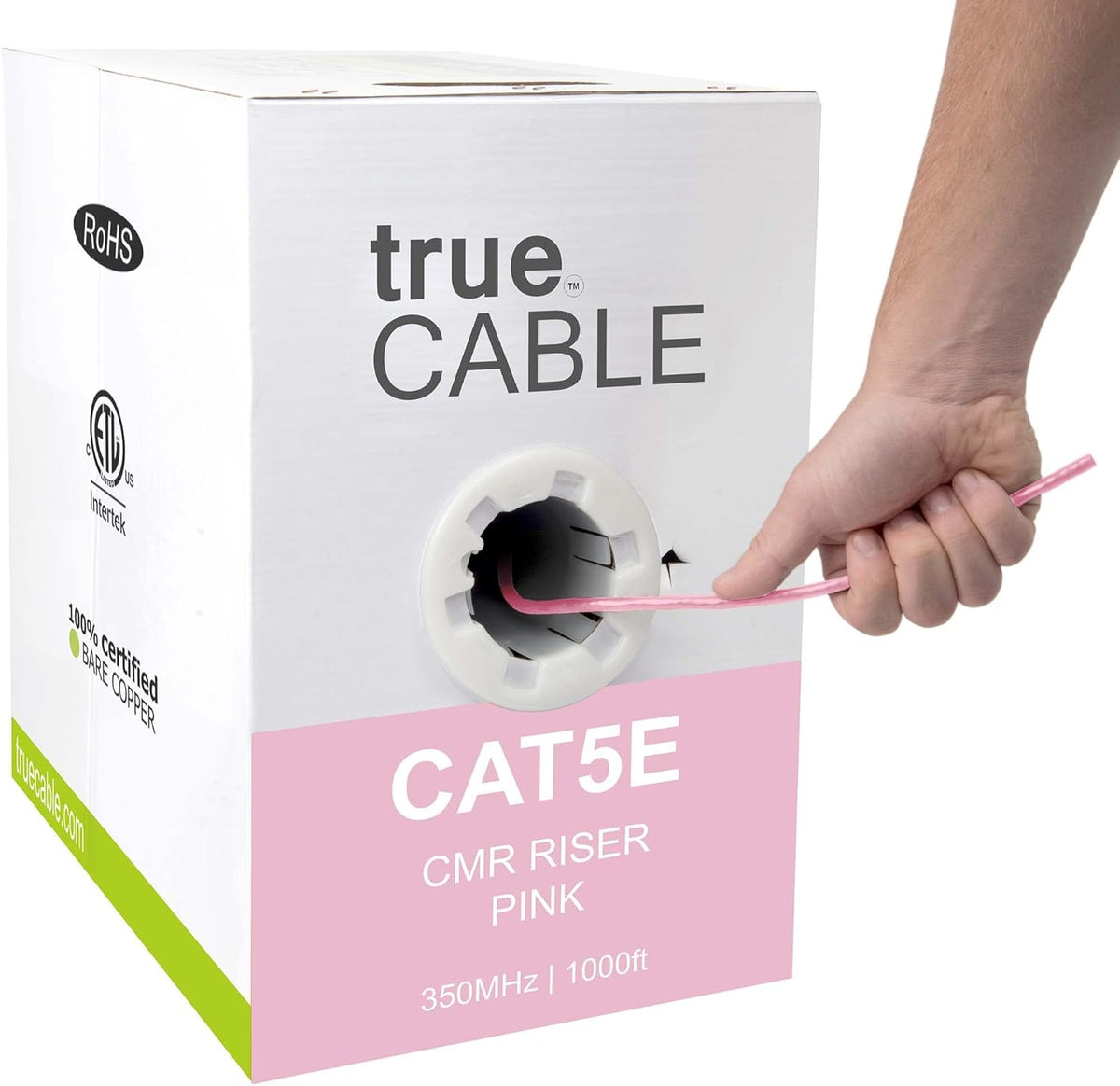 1000ft Blue 24AWG 4 Pair Solid Bare Copper Bulk Ethernet Cable H578638