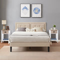 Beige Full Size Bed Frame and 2 Nightstands M152298