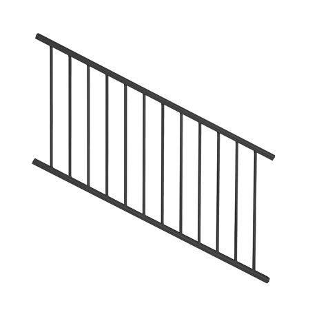 42 in. Satin Black Stair Rail Kit T15022