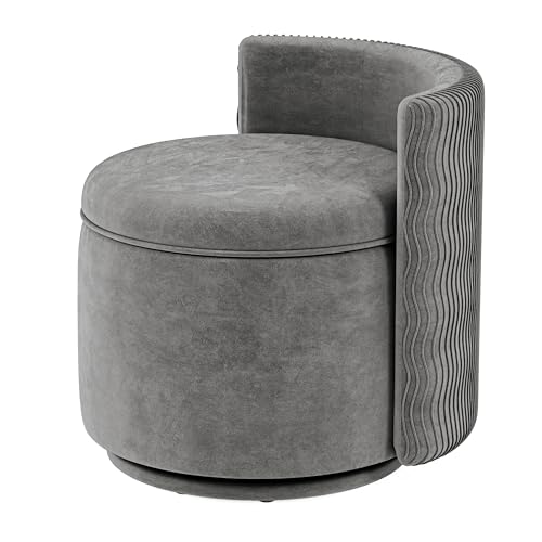 Velvet Upholstered Swivel Accent Chair with Storage S15107