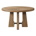 Round Wood Table in Weathered Oak Finish Y5882